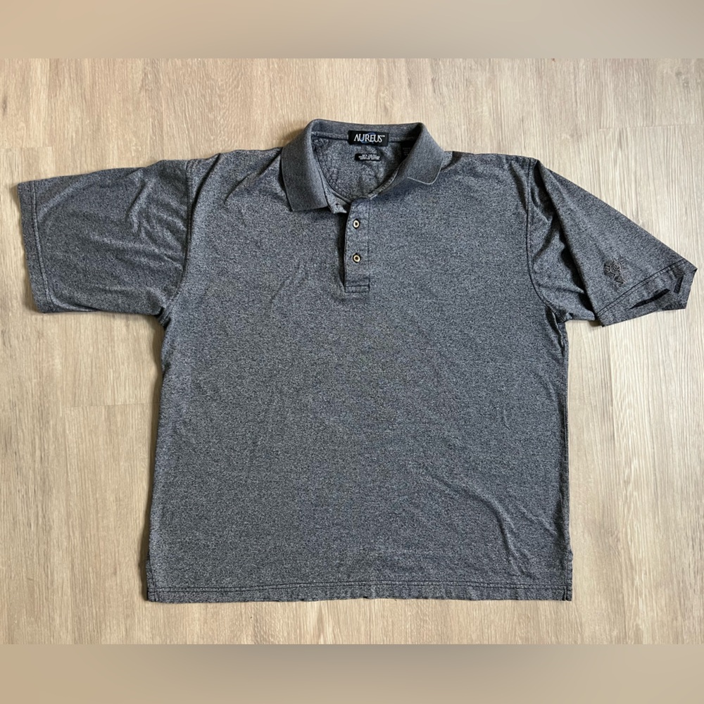 Aureus Egyptian cotton Gray Men's Polo Short Sleeve Golf Shirt XL